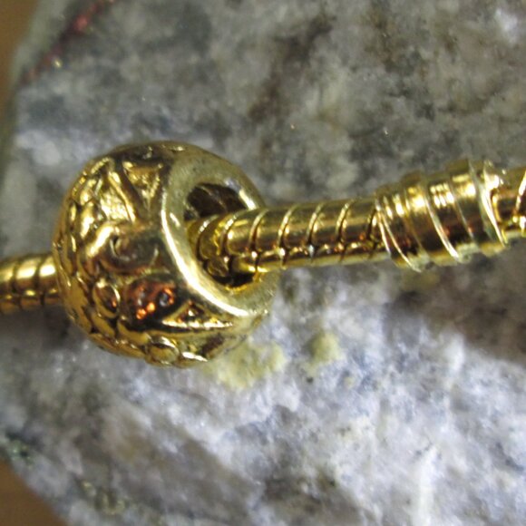 Ornate Dotted Gold Plated Sterling Silver European Charm - Picture 4 of 7